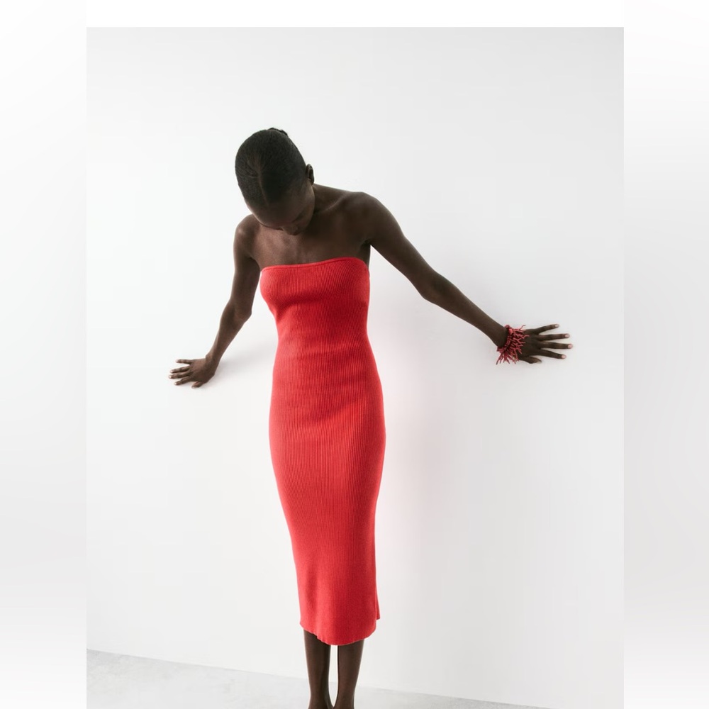 H&M Strapless Red Dress